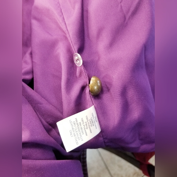 ISSAC MIZRAHI GENUINE LEATHER WOMAN QUILTED JACKET PURPLE NEW WITH TAGS SZ L - Picture 2 of 11